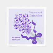 Serviette En Papier Mariage de conception de Lavande (Devant)