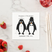 Serviette En Papier Mariage de conception de pingouin (En situation)