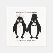Serviette En Papier Mariage de conception de pingouin (Devant)