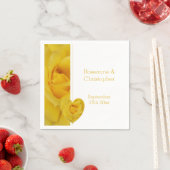 Serviette En Papier Mariage de conception du coeur rose jaune (En situation)