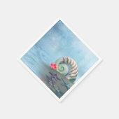 Serviette En Papier Mariage de coquillages personnalisés (Coin)