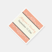 Serviette En Papier Mariage de corail de la frontière noire (Coin)