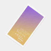 Serviette En Papier Mariage de coucher de soleil jaune violet Ombre (Coin)