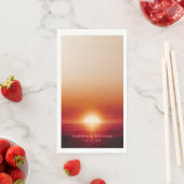 Serviette En Papier mariage de coucher de soleil rouge (En situation)