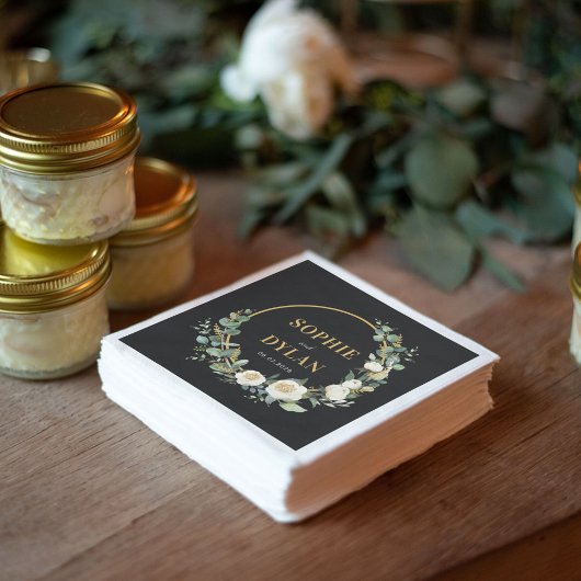 Serviette En Papier Mariage de couleur à fermeture florale modifiable