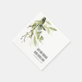 SERVIETTE EN PAPIER MARIAGE DE COULEUR D'EAU DE LA BUNCH FOLIAGE VERT  (Coin)