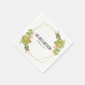SERVIETTE EN PAPIER MARIAGE DE COULEUR D'EAU FLORALE SUCCULTE CACTUS O (Coin)