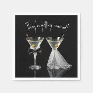 Serviette En Papier Mariage de couple avec cocktails Martini