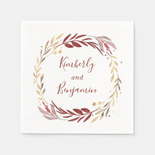 Serviette En Papier Mariage de couronne de Bourgogne et d'or