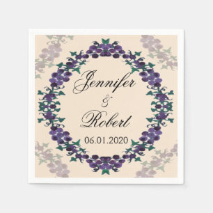 Serviette En Papier Mariage de couronne de raisin Napkin