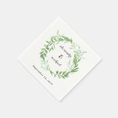 Serviette En Papier Mariage de couronne Feuille vert (Coin)