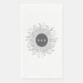 Serviette En Papier Mariage de couronne florale moderne (Devant)