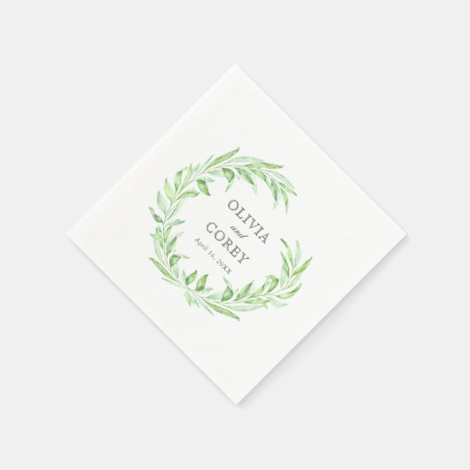 Serviette En Papier Mariage de couronne Open Laurel (Coin)