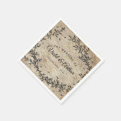 Serviette En Papier Mariage de couronne végétale vintage (Coin)