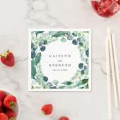 Serviette En Papier Mariage de couronne verdoyante (En situation)