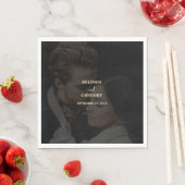 Serviette En Papier Mariage de couverture photo Black Gold moderne (En situation)