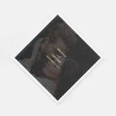 Serviette En Papier Mariage de couverture photo Black Gold moderne (Coin)