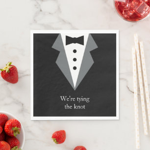 Serviette En Papier Mariage de Cravate noire Tuxedo