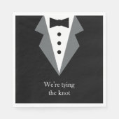 Serviette En Papier Mariage de Cravate noire Tuxedo (Devant)