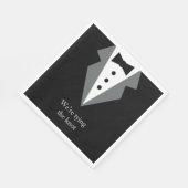 Serviette En Papier Mariage de Cravate noire Tuxedo (Coin)