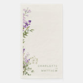 Serviette En Papier Mariage de crème de lavande verte simple (Devant)