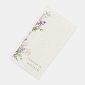 Serviette En Papier Mariage de crème de lavande verte simple (Coin)