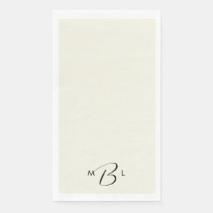 Serviette En Papier Mariage de crème de police Combo Monogramme