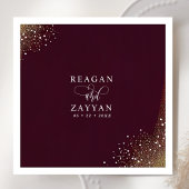 Serviette En Papier Mariage de Crimson profond de nuit étoilé