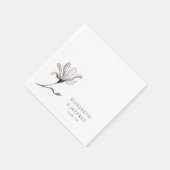 Serviette En Papier Mariage de croquis floral rustique (Coin)