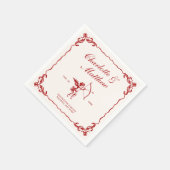Serviette En Papier Mariage de Cupid'Arrow Red Vintage (Coin)