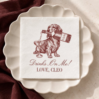 Serviette En Papier Mariage de Dachshund Bourgeois Bourgogne