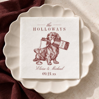 Serviette En Papier Mariage de Dachshund Bourgeois Bourgogne