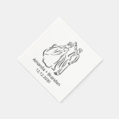 Serviette En Papier Mariage de danse de mariée traînée main (Coin)