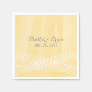 Serviette En Papier Mariage de déco aquarelle jaune