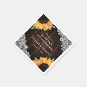 Serviette En Papier Mariage de dentelle en bois de grange (Coin)