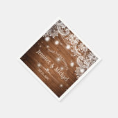 Serviette En Papier Mariage de dentelle en bois rustique Mason Jar (Coin)