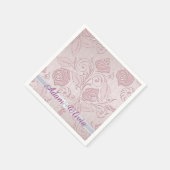 Serviette En Papier Mariage de dentelle rose romantique (Coin)
