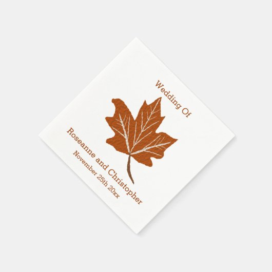 Serviette En Papier Mariage de design d'automne (Coin)
