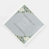 Serviette En Papier Mariage de design Eucalyptus moderne (Coin)