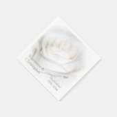 Serviette En Papier Mariage de design Rose blanche (Coin)