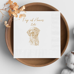 Serviette En Papier Mariage de dessin main personnalisé pour chien d'e
