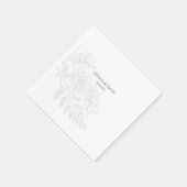 Serviette En Papier Mariage de dessin simple ligne verte (Coin)