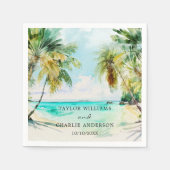Serviette En Papier Mariage de destination de plage tropicale (Devant)