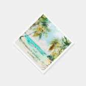 Serviette En Papier Mariage de destination de plage tropicale (Coin)