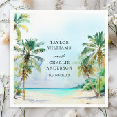 Serviette En Papier Mariage de destination de plage tropicale
