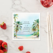 Serviette En Papier Mariage de destination de plage tropicale (En situation)