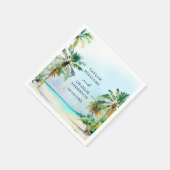 Serviette En Papier Mariage de destination de plage tropicale (Coin)