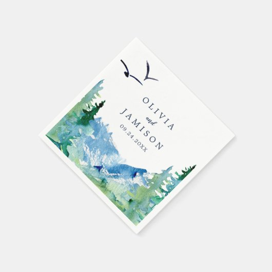 Serviette En Papier Mariage de destination des Rocheuses (Coin)