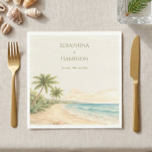 Mariage de destination sur la plage à l'aquarelle