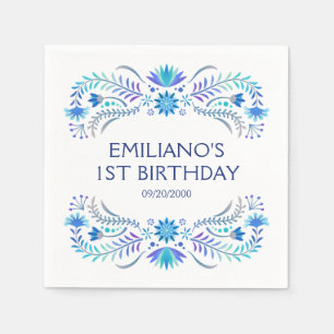 Serviette En Papier Mariage de douche Fiesta Blue Anniversaire